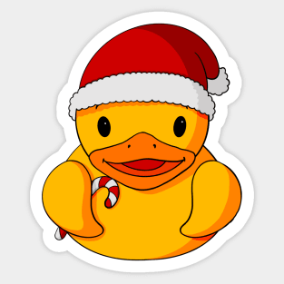 Candy Cane Rubber Duck Sticker